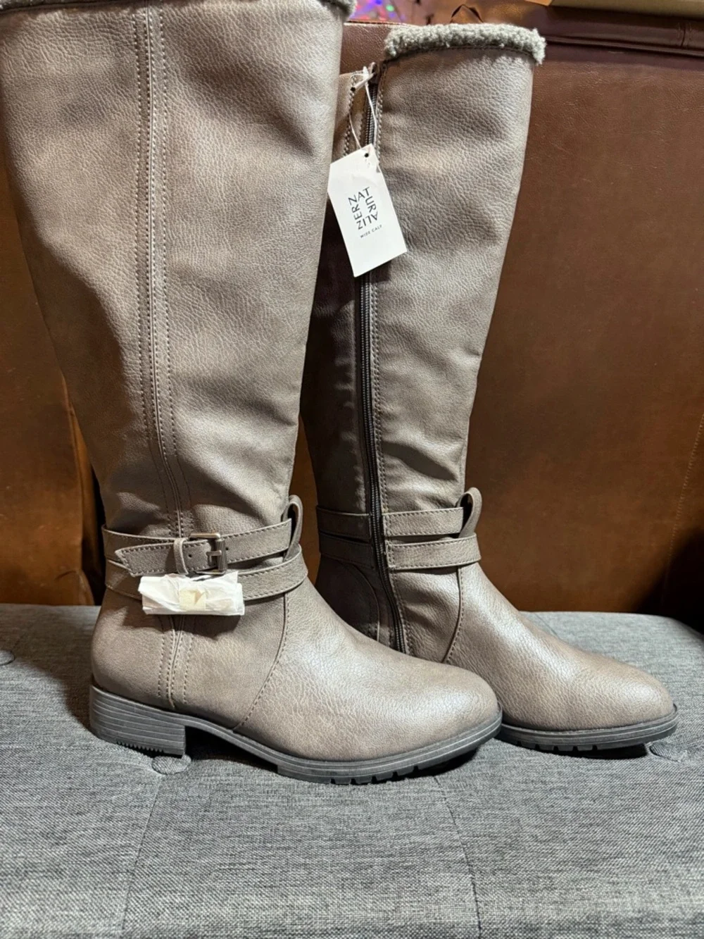Naturalizer Gray Tall Faux-Suede Over-the-Knee Boots